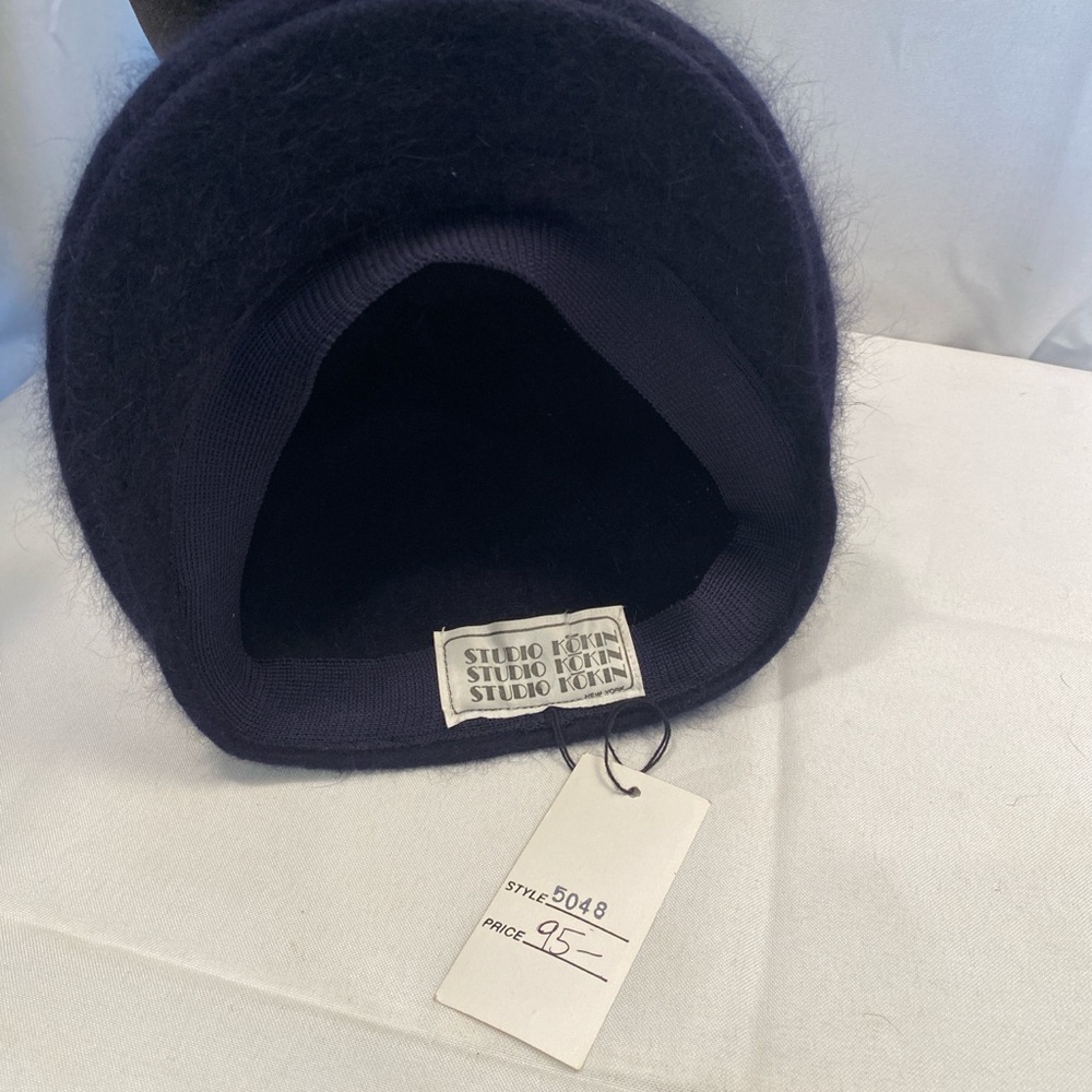 NWT KOKIN Vintage 90s Chic Navy Blue Women's Beret Hat - Picture 6 of 6